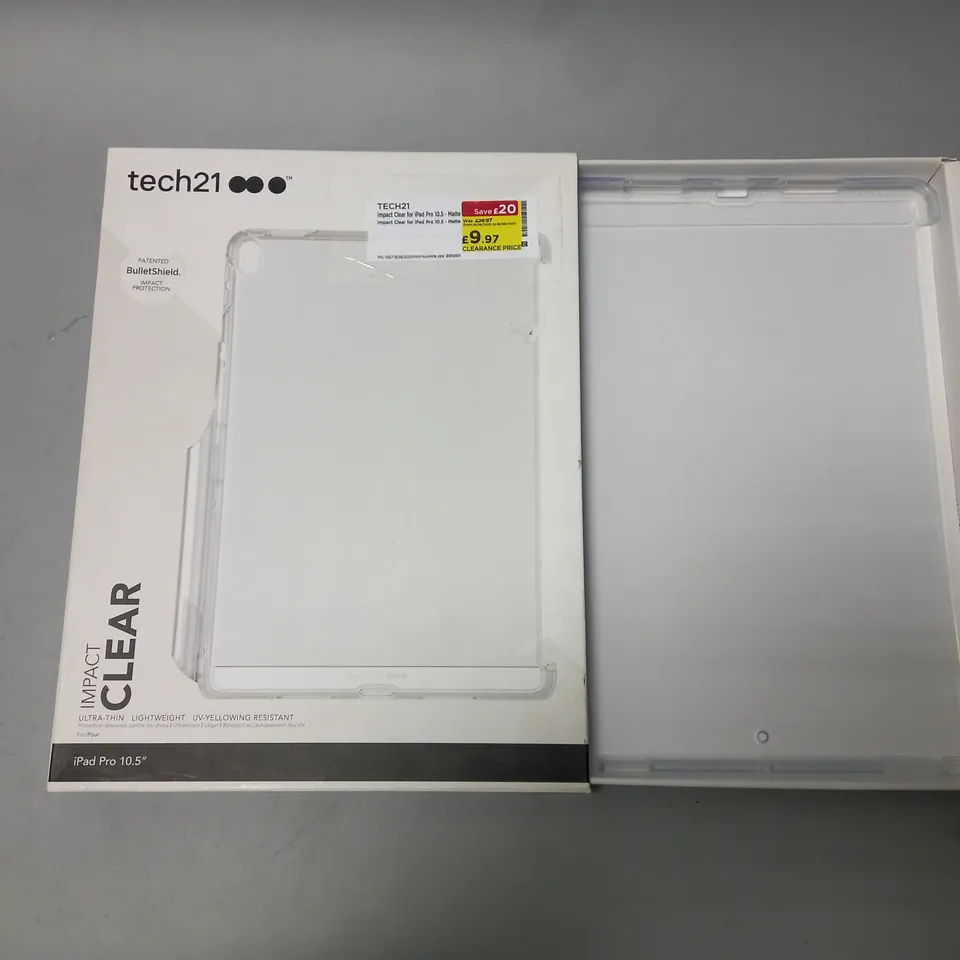 APPROXIMATELY 38 TECH21 PATENTED BULLETSHIELD IMPACT CLEAR CASES FOR IPAD PRO 10.5"