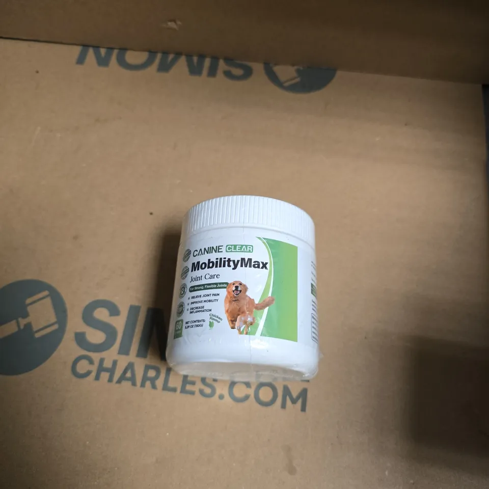 CANINE CLEAR MOBILITYMAX JOINT CARE FOR DOGS – WHITE PLASTIC JAR - BEST BEFORE 15/9/27
