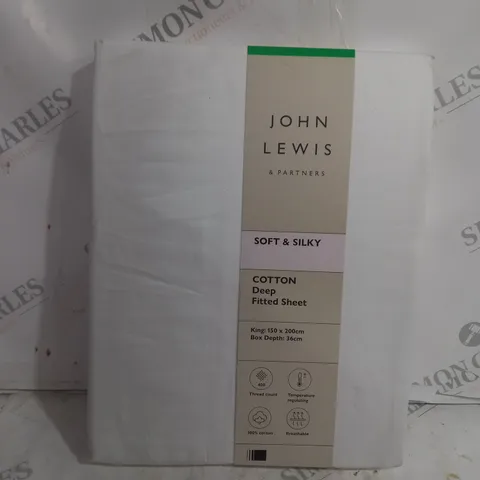 JOHN LEWIS COTTON DEEP FITTED SHEET - KING SIZE