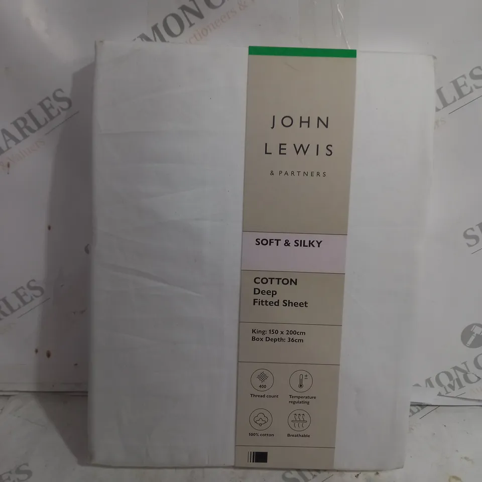 JOHN LEWIS COTTON DEEP FITTED SHEET - KING SIZE