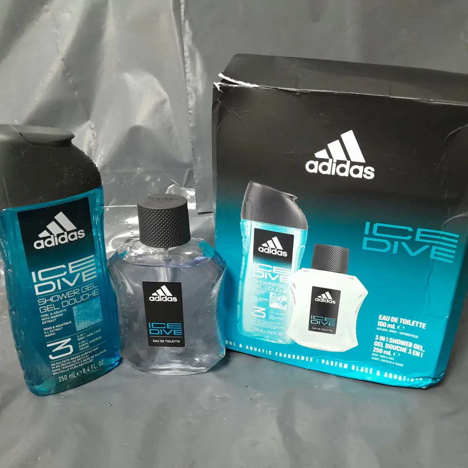 BOXED ADIDAS ICE DIVE 100ML EDT FOR HIM GIFTSET