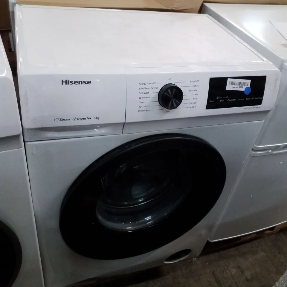 HISENSE FREESTANDING 6KG WASHING MACHINE WHITE - UNPROCESSED RAW RETURN