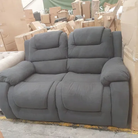 QUALITY DESIGNER FABRIC UPHOLSTERED 2-SEATER MANUAL RECLINER SOFA 