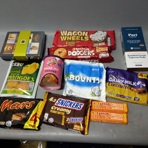LOT OF APPROXMATELY 10 ITEMS TO INCLUDE - WAGON WHEELS, MARS BARS, AND PACT COFFEE ETC.