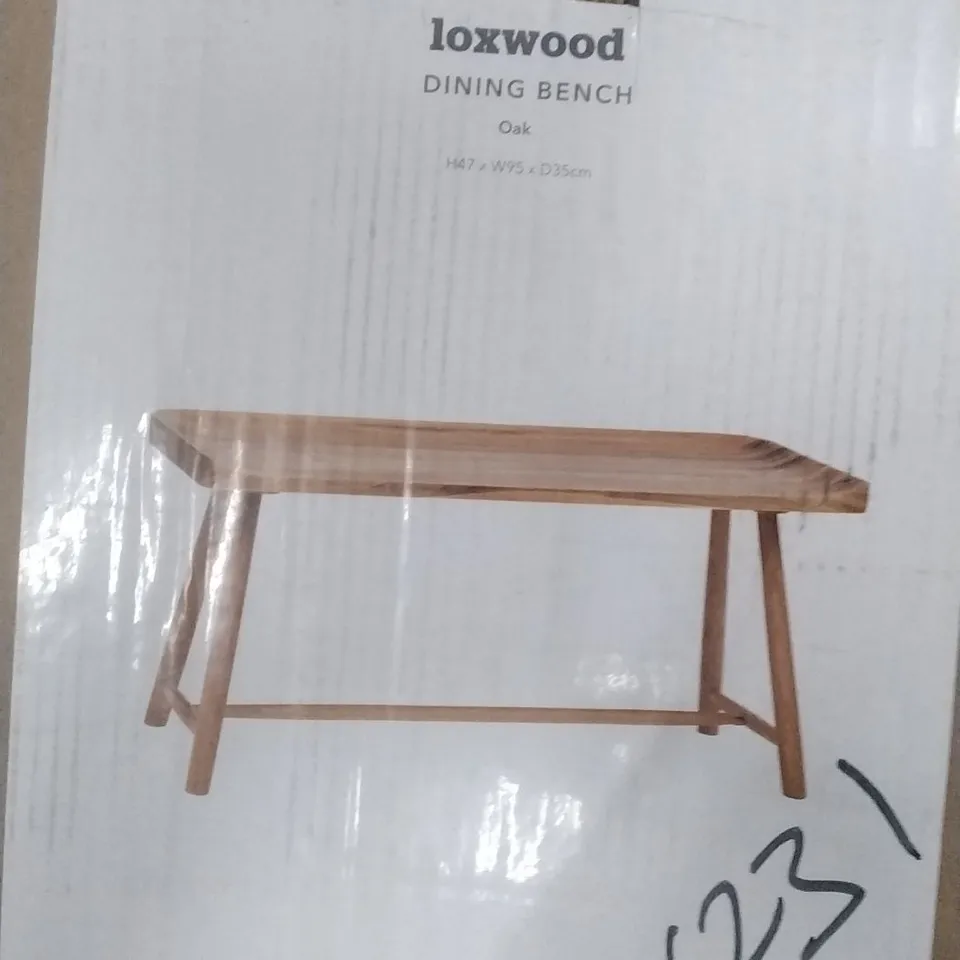 BOXED LOXWOOD DINING BENCH IN OAK- H47 X W95 X D35 CM 