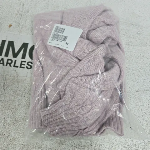 BAGGED RUTH LANGSFORD CABLE CREW NECK JUMPER PINK SIZE XS