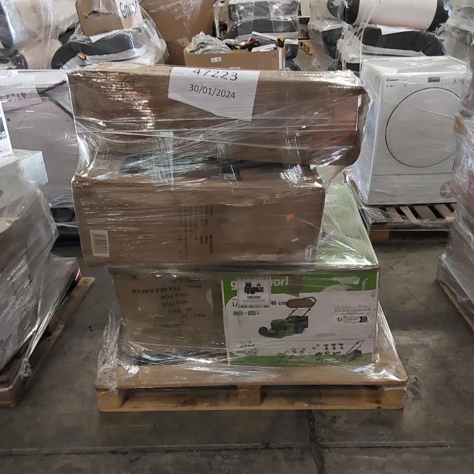 WARMLITE CHESTER FIREPLACE SUITE, COLEMAN EVENT SHELTER PRO XL, GREENWORKS SELF PROPELLED CORDLESS LAWNMOWER AND HILKA PTC111 - 12 DRAWER TOOL CHEST BLACK - UNPROCESSED RAW RETURNS