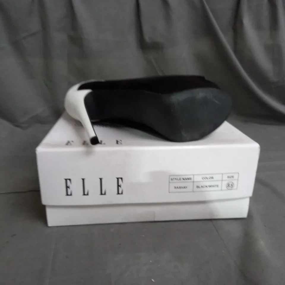APPROXIMATELY 7 BOXED PAIRS OF ELLE SASHAY HEELED PLATFORM OPEN TOE SHOES IN VARIOUS SIZES 