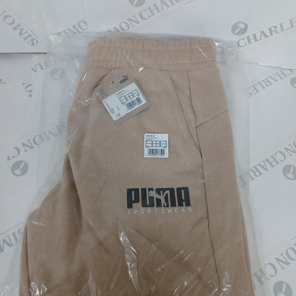BAGGED PUMA LOGO CASUAL TRACKSUIT BOTTOMS SIZE M