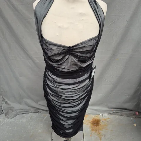 NORMA KAMALI BILL DRESS IN BLACK/SNOW WHITE SIZE L