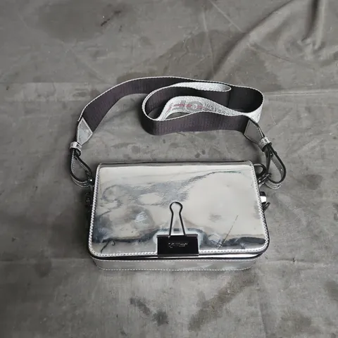 OFF-WHITE MINI FLIP BAG IN SILVER MIRROR ONE SIZE