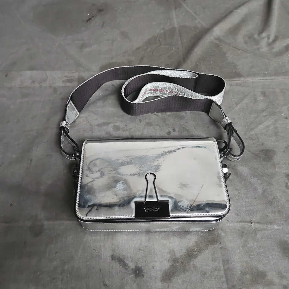 OFF-WHITE MINI FLIP BAG IN SILVER MIRROR ONE SIZE