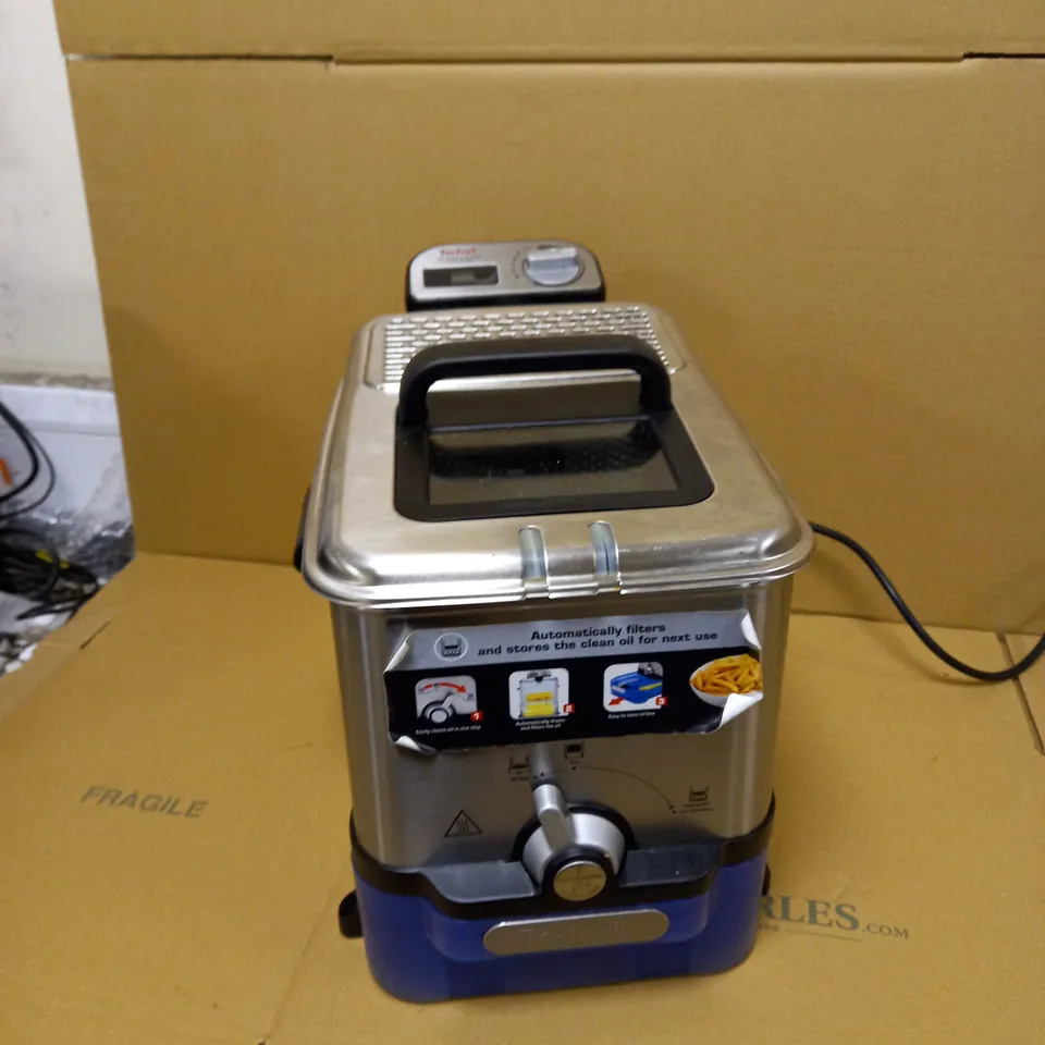 TEFAL OLEOCLEAN PRO FR804040 SEMI-PROFESSIONAL DEEP FRYER, GREY, BLUE, 1.2KG, 6 PORTIONS, 3.5 LITRE, 2300W