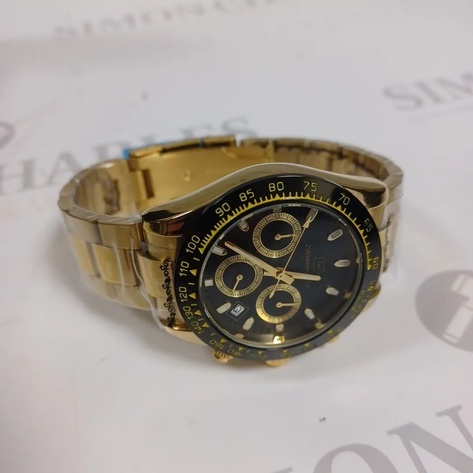 MENS ZIHLMANN & CO Z400 WATCH – CHRONOGRAPH MOVEMENT – STAINLESS STEEL STRAP – BLACK DIAL – 3ATM WATER RESISTANT