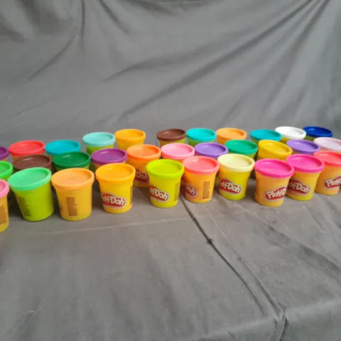 BOX CONTIANING 33 TUBS OF PLAY-DOH