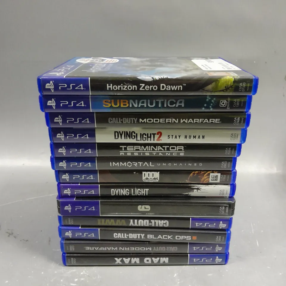 APPROXIMATELY 10 ASSORTED PLAYSTATION 4 VIDEO GAMES TO INCLUDE DYING LIGHT 2, MAD MAX, HORIZON ZERO DAWN ETC 