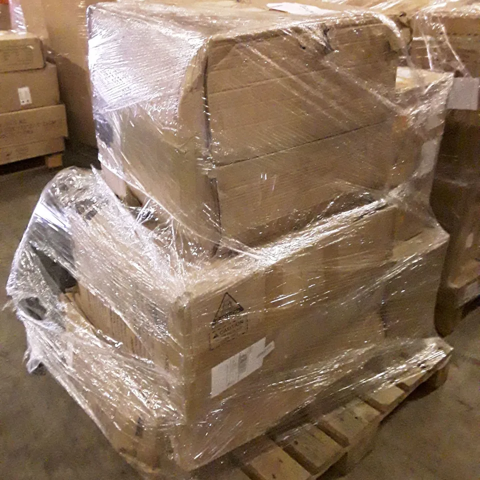 PALLET OF APPROXIMATELY 6 ASSORTED PRODUCTS INCLUDING DRIPEX ERGONOMIC CHAIR, ELECTRIC COUNTER TOP GRIDDLE, BAKERS RACK