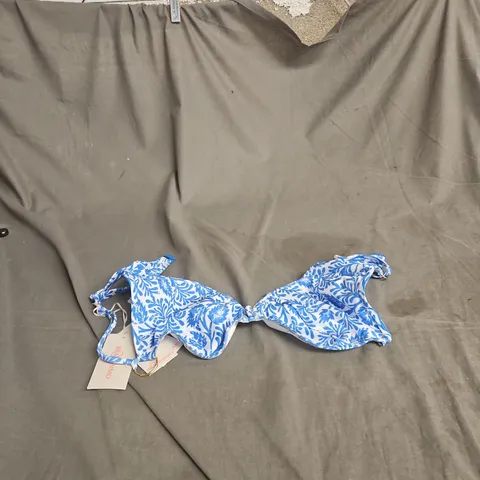 BRAVISSIMO CRETE BIKINI TOP – BLUE/WHITE PRINT – UK 30FF