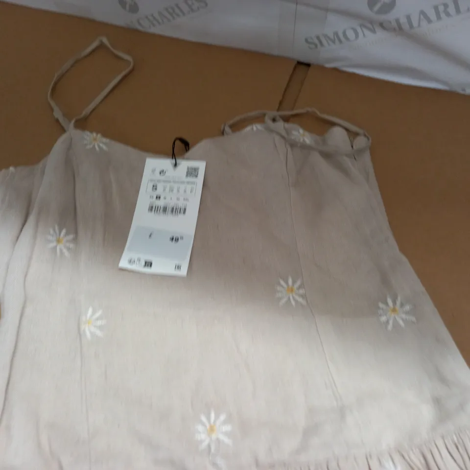 ZARA NATURAL LINEN DRESS - UK S