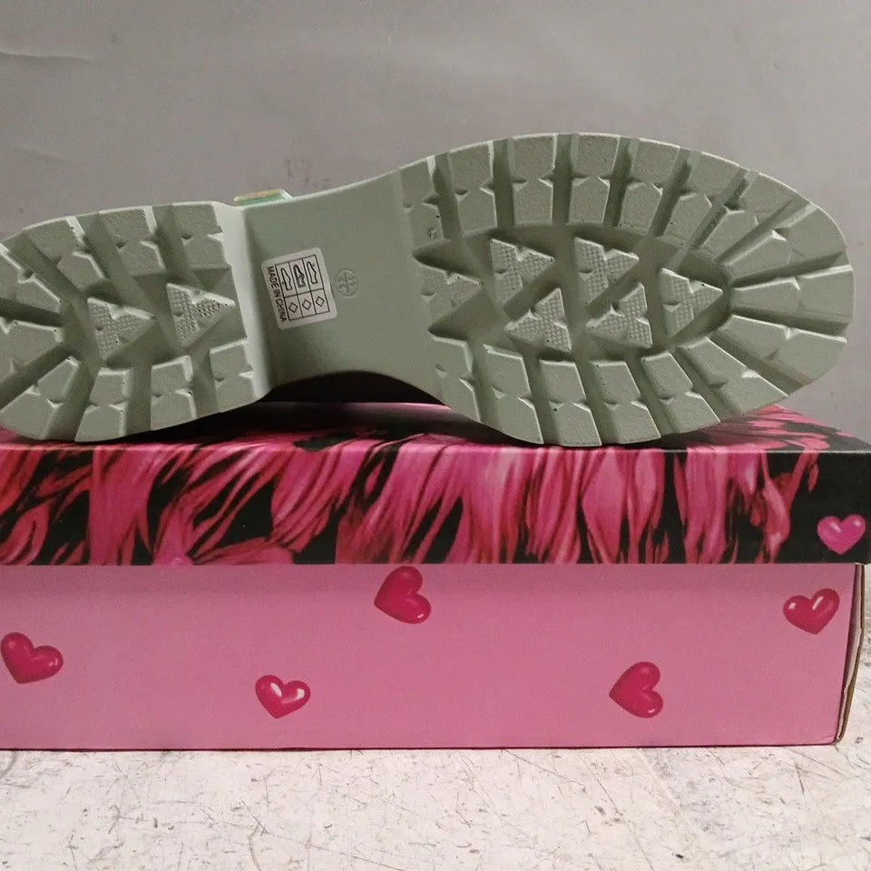 BOXED PAIR OF KOI TIRA PEARL MARY JANES SKY JEWEL EDITION IN BLUE SIZE UK 11