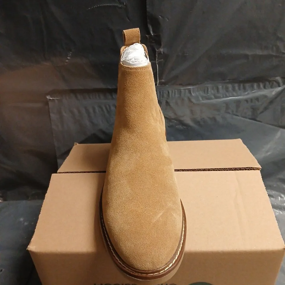 ZARA TAN SUEDE CHELSEA BOOTS SIZE 8 