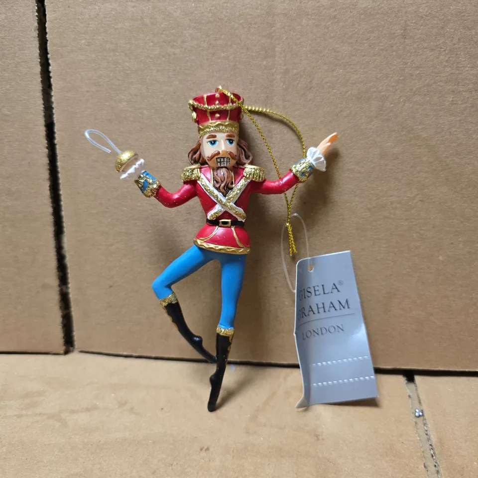 12 X GISELA GRAHAM HANGING NUTCRACKER CHRISTMAS TREE DECORATIONS
