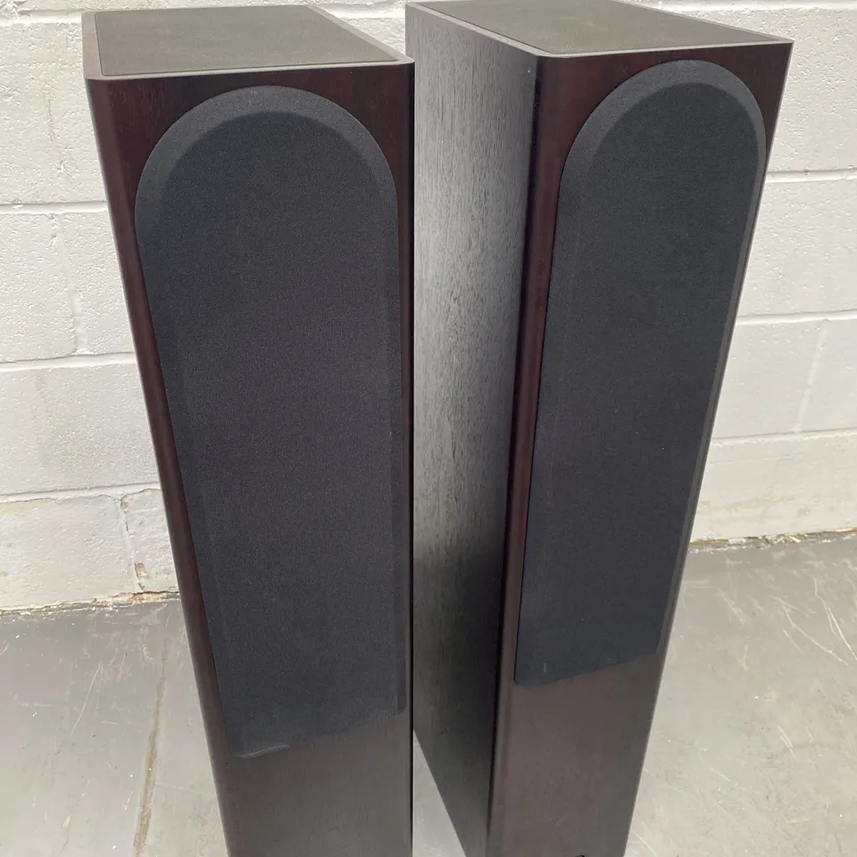 BOXED PAIR OF MONITOR AUDIO GOLD 200 DARK WALNUT FLOOR STANDING SPEAKERS (2 BOXES)