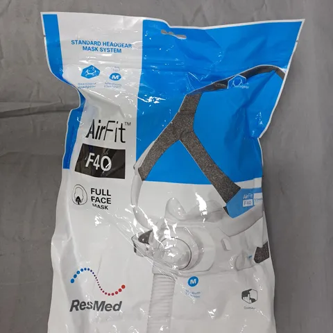 RESMED AIRFIT F40 FULL FACE CPAP MASK – SEALED PACKAGING (STANDARD HEADGEAR)