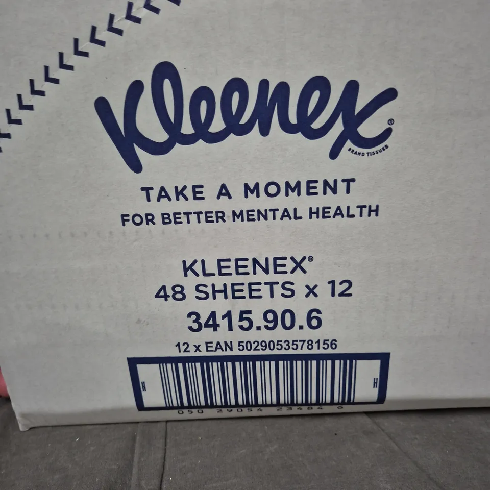KLEENEX TISSUES TAKE A MOMENT COLLECTION – 12 BOXES X 48 SHEETS (576 SHEETS TOTAL)