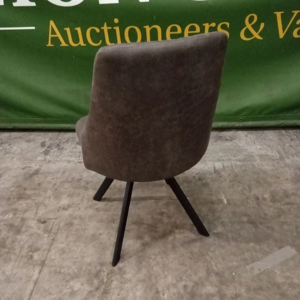 QUALITY DESIGNER SWIVEL DINING CHAIR, LEATHER LOOK