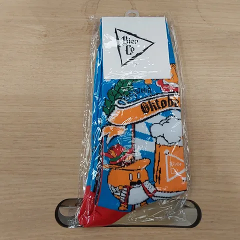 BOX OF BRAND NEW BIER CO OKTOBERFEST SOCKS // APPROXIMATELY 320 PAIRS (1 BOX)