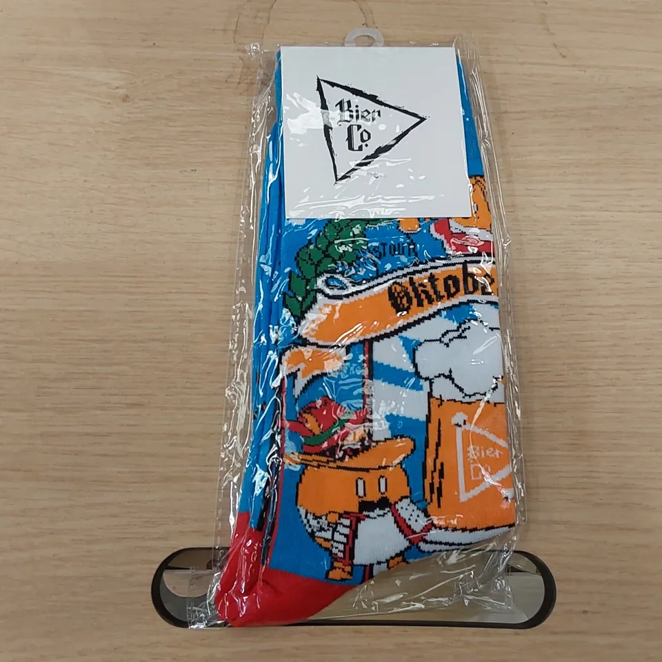 BOX OF BRAND NEW BIER CO OKTOBERFEST SOCKS // APPROXIMATELY 320 PAIRS (1 BOX)