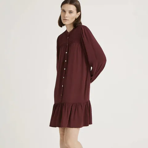 FINERY LONDON BECCY VISCOSE CREPE LACE INSERT DETAILED DRESS