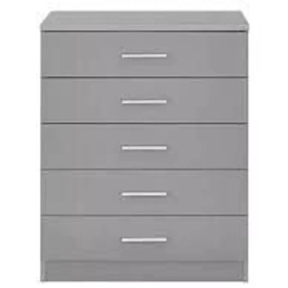 BOXED PANAMA 5 DRAWER CHEST - GREY (1 BOX) RRP £139
