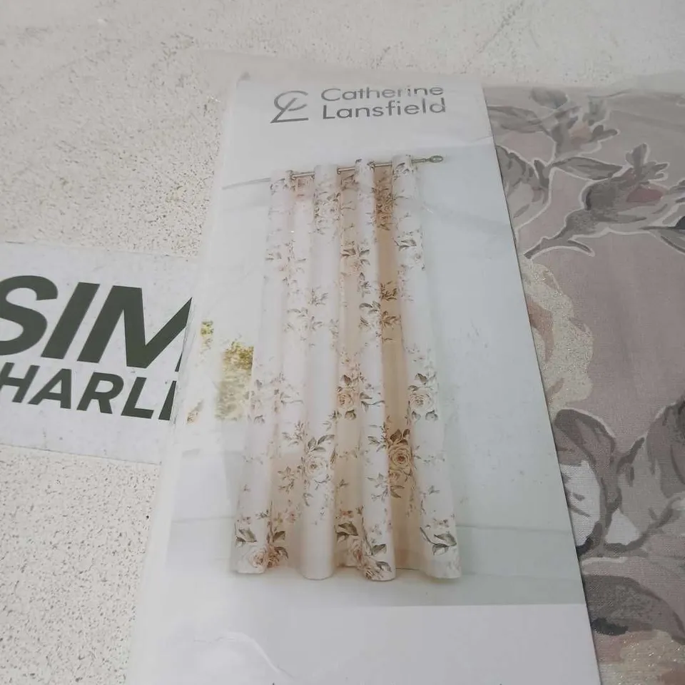 CATHERINE LANSFIELD PAIR OF CURTAINS 66 X 72" EYELET HEADER