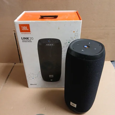 JBL LINK 20 VOICE-ACTIVATED PORTABLE SPEAKER IN BLACK 