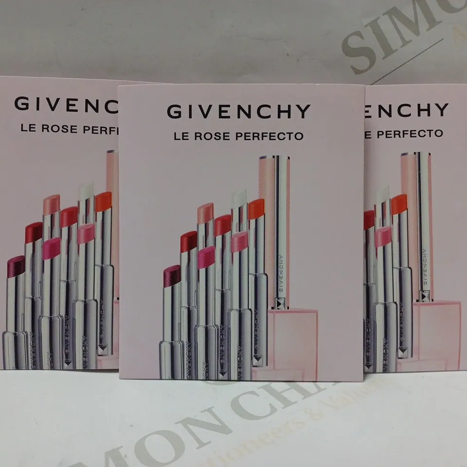BOX OF APPROX 50 GIVENCHY LE ROSE PERFECTO BEAUTIFYING LIP BALM TESTERS 