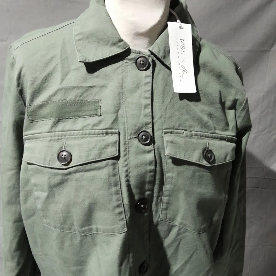 M & S SIENNA MILLER SHIRT IN LIGHT KHAKI SIZE 8