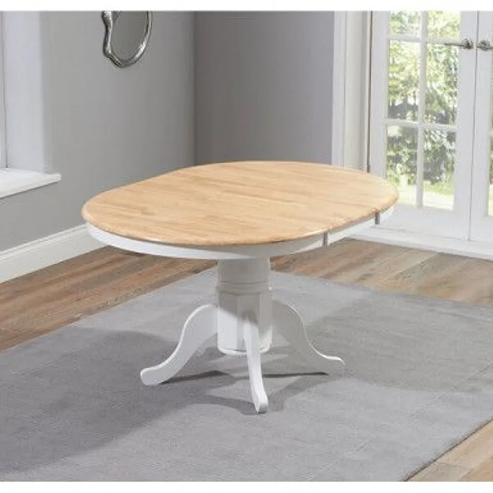 BOXED COLBY LANE EXTENDABLE BUTTERFLY TABLE GREY/OAK (2 BOXES)