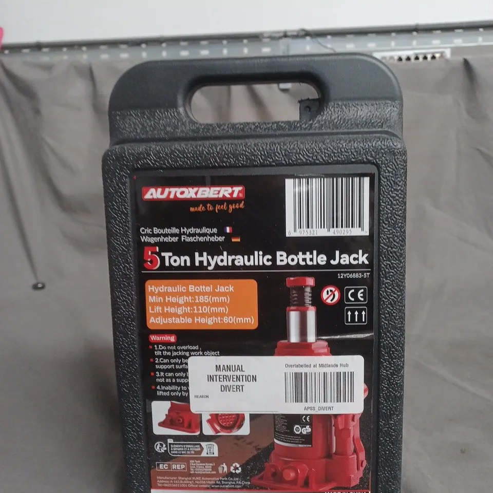 AUTOXBERT 5 Ton Hydraulic Bottle Jack – Carry Case