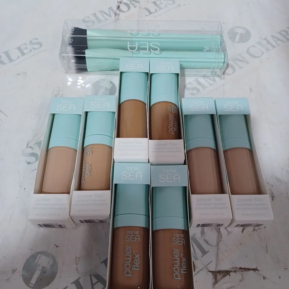 BOX OF TARTE POWER FLEX CONCEALER AND POWER FLEXER BRUSHES 