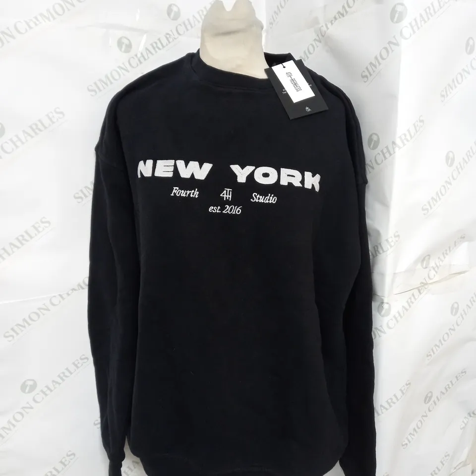 4TH & RECKLESS ASHA LOUN SWEATSHIRT IN WASHED BLACK SIZE XS