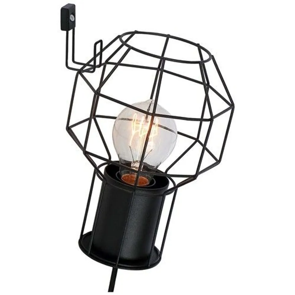 BOXED BRILLIANT INDOOR WALL LIGHT SIZA 1- LIGHT SOURCE, BLACK