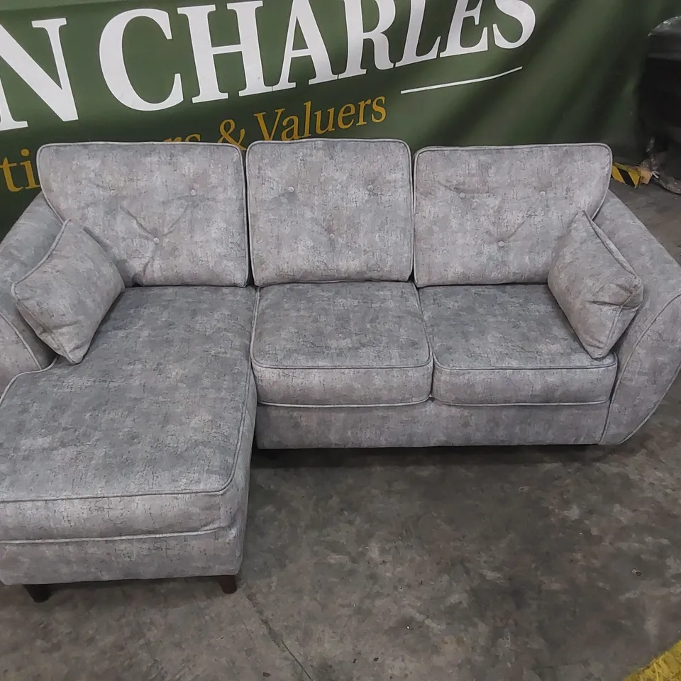 QUALITY DESIGNER MARGATE MAXI FABRIC UPHOLSTERED CORNER CHAISE SOFA 