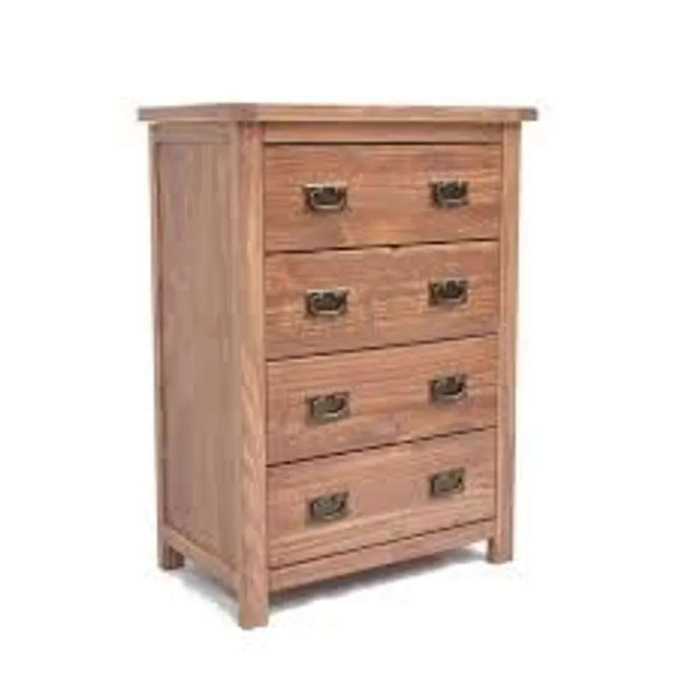BOXED LULU 70CM W 4-DRAWER CHEST OF DRAWERS - ANTIQUE LACQUER (1 BOX)