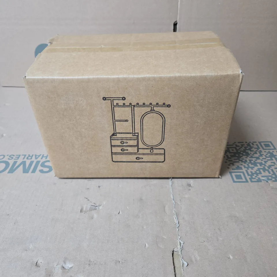 BOX OF 12 X JEWELRY BOX ORGANIZER WITH MIRROR AND DRAWER WITH ASSEMBLY INSTRUCTIONS BOXED