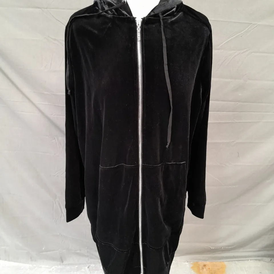 WYNNE LAYERS VELVET STRETCH JACKET IN BLACK SIZE S