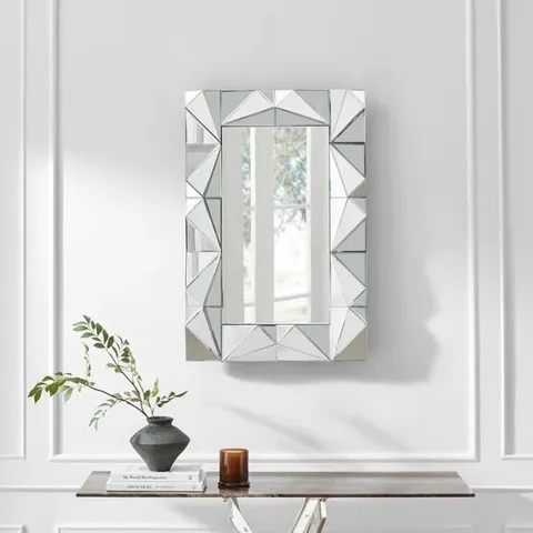 BOXED ALIESA ANGLED MIRRORED FRAME RECTANGLE BEDROOM HALLWAY MIRROR