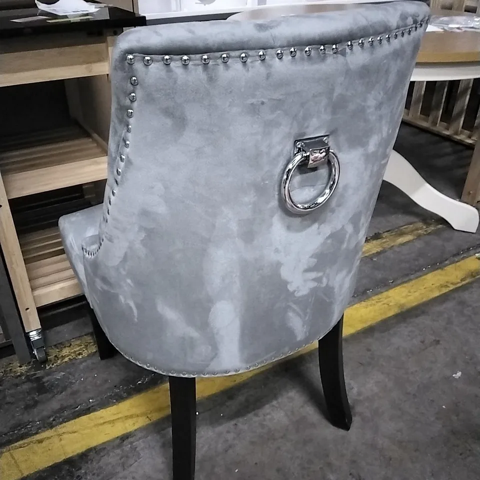 SCOTT UPHOLSTERED GREY VELVET DINING CHAIR