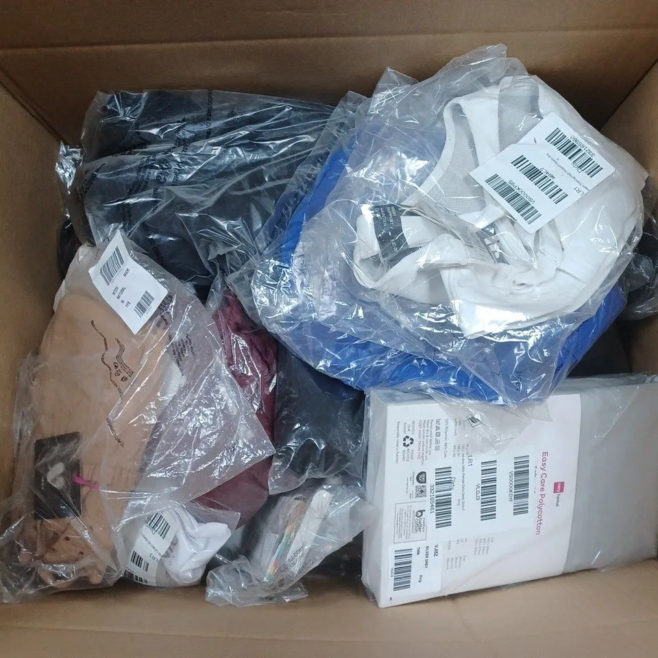APPROXIMATELY 15 ASSORTED ITEMS TO INCLUDE DEEP FITTED SHEET, TRIM DRESS, ADIDAS SPORTS BRA, ETC - COLLECTION ONLY
